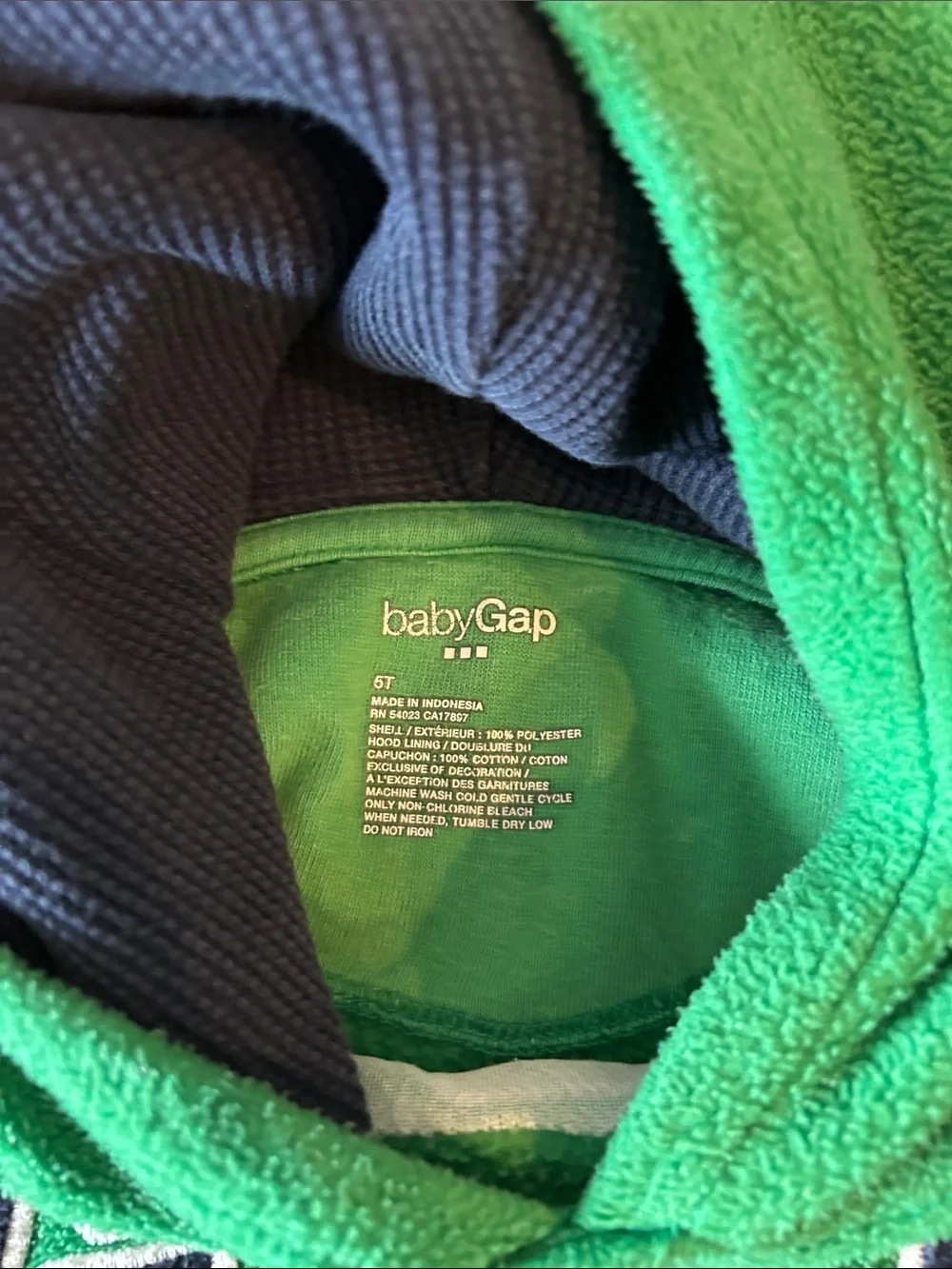 GAP Kids Bright Green Hooded Sweatshirt with Navy Logo